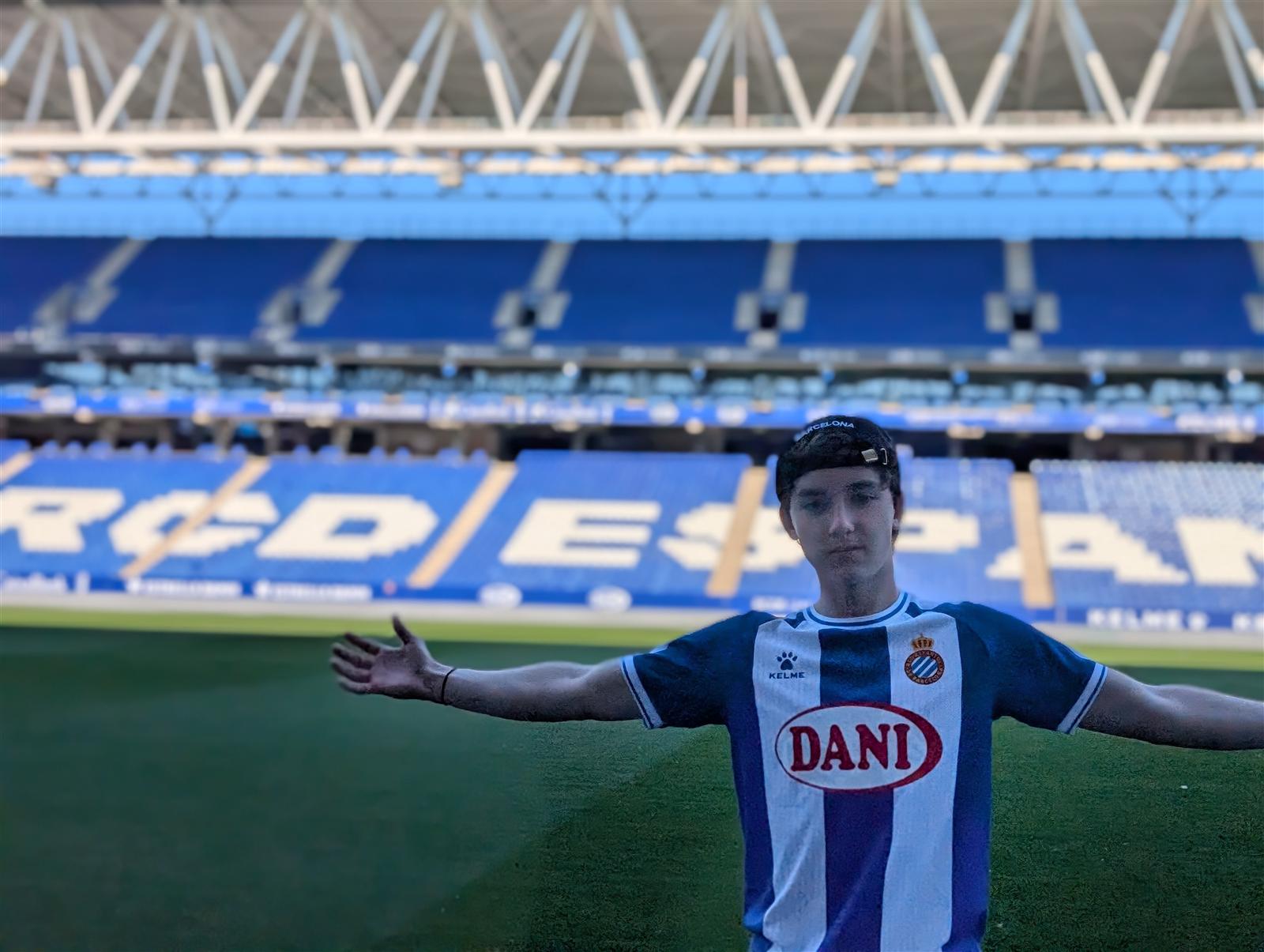Jacob Cloutier au RCDE Stadium, stage du RCD Espanyol de Barcelona